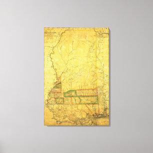 MississippiPanoramic MapMississippi Canvastryck