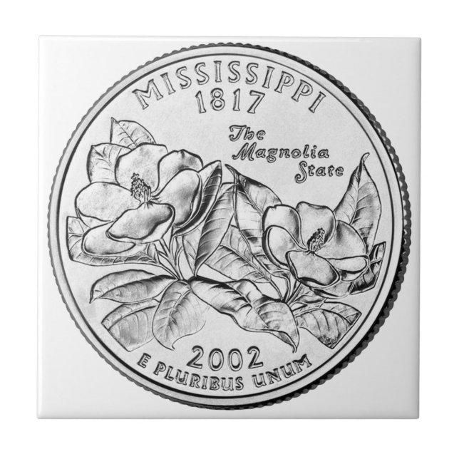Mississippis delstatskvartdollar kakelplatta (Framsidan)
