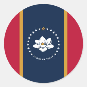 Mississippiska Flagga, Flagga Mississippi Runt Klistermärke