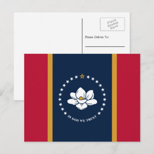 Mississippiska Flagga, Flagga Mississippi Vykort