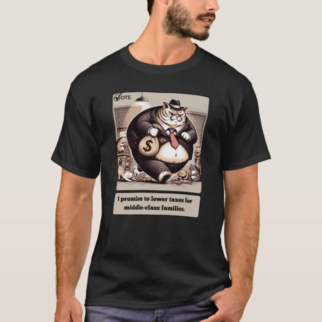 Missköna metoder: den galna katten Politikar T Shirt (Framsida)