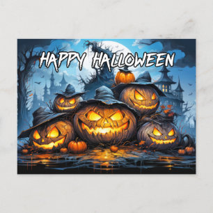 Misskötsel av pumpor efter Mörk Happy halloween Vykort
