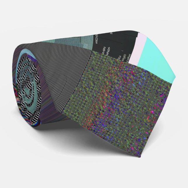 Misslyckad laddning av Dark Glitch Art Abstrakt ru Slips (Rullad)