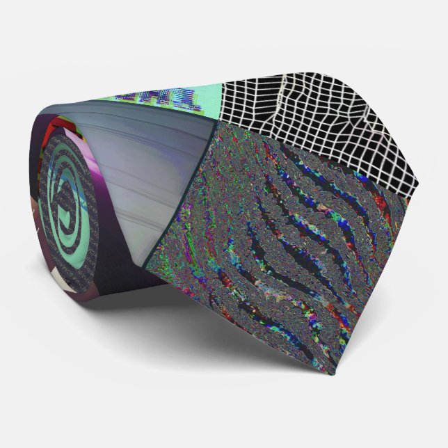 Misslyckad laddning av mörk glitchkonst abstrakt r slips (Rullad)