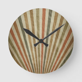 MISSLYCKAD RETRO FÄRG RAND MUSTARD GULT AVOCADO G RUND KLOCKA