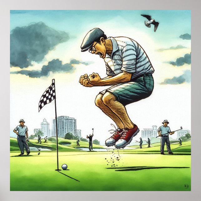 Misslyckad utskrift - Golf Art-utskrift Poster (Framsidan)