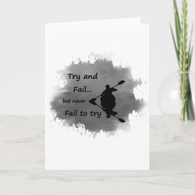 Misslyckas aldrig att prova Motivational Quote med Kort (Framsida)