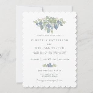 Missnöjd inbjudan till Bouquet-Blommigten