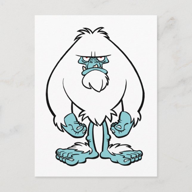 Missnöjd Yeti Vykort (Framsida)