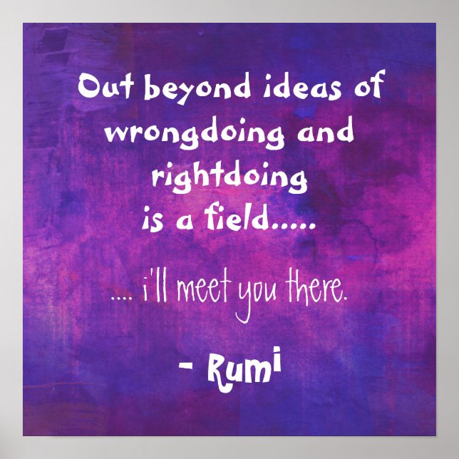 Missongdo och Rightdo Quote från Rumi Poster (Framsidan)