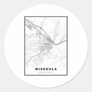 Missoula Karta Runt Klistermärke