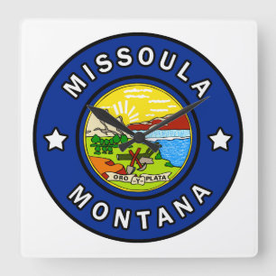Missoula Montana Fyrkantig Klocka