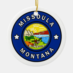 Missoula Montana Julgransprydnad Keramik