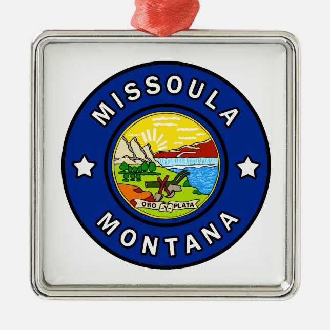 Missoula Montana Julgransprydnad Metall (Framsidan)
