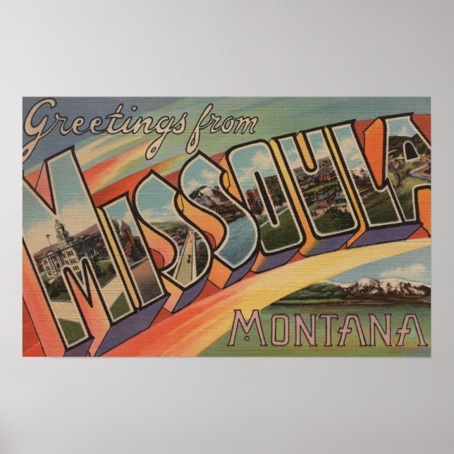 Missoula Montana - Large Brev Scenes Poster (Framsidan)