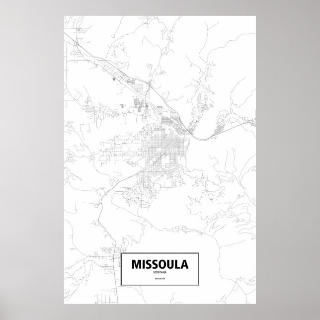 Missoula, Montana (svart på vitt) Poster (Framsidan)