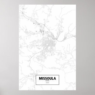 Missoula Montana (svarten på vit) Poster