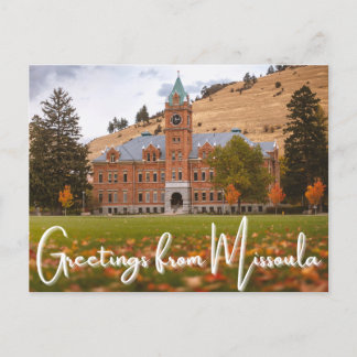 Missoula Montana Universiteten av Montana Postcard Vykort