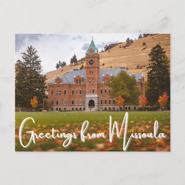 Missoula Montana Universiteten av Montana Postcard Vykort (Framsida)