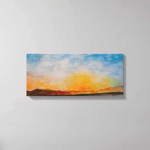 Missoula Montana Watercolor Mountains Ligcape Canvastryck