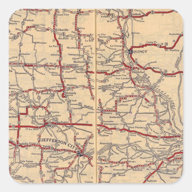 Missouri 11 fyrkantigt klistermärke (Framsida)