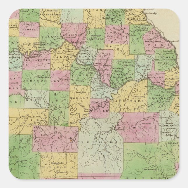 Missouri 12 fyrkantigt klistermärke (Framsida)