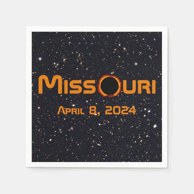 Missouri 2024 Total Solar Eclipse Pappersservett (Framsidan)