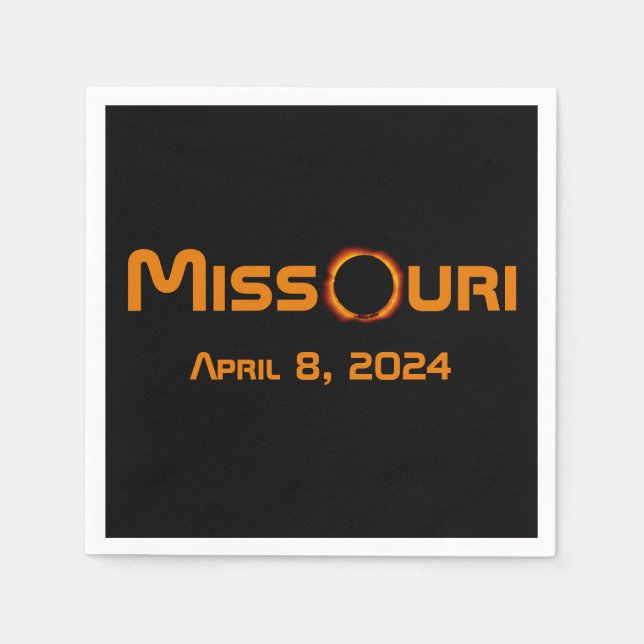 Missouri 2024 Total Solar Eclipse Pappersservett (Framsidan)