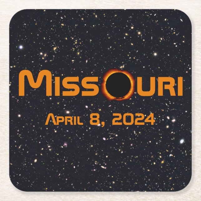 Missouri 2024 Total Solar Eclipse Underlägg Papper Kvadrat (Framsidan)