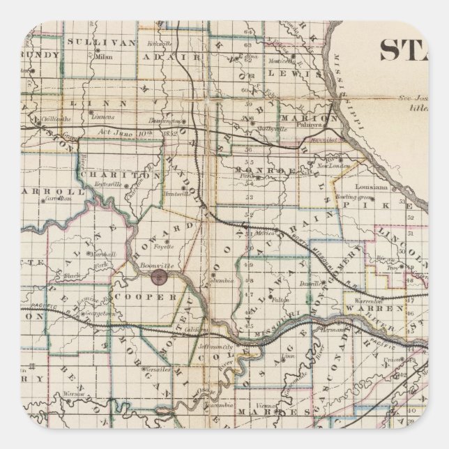 Missouri 2 fyrkantigt klistermärke (Framsida)