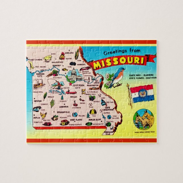 Missouri 8x10 vykortskarta Pussel (Horisontell)