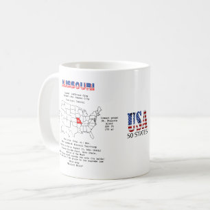 Missouri American State på karta och användbar inf Kaffemugg