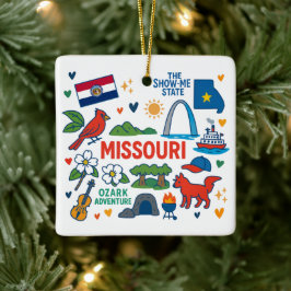 Missouri Anpassad Familjeresa Jul Julgransprydnad Keramik