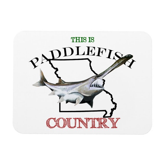 Missouri är Paddlefish Land Magnet (Horisontell)