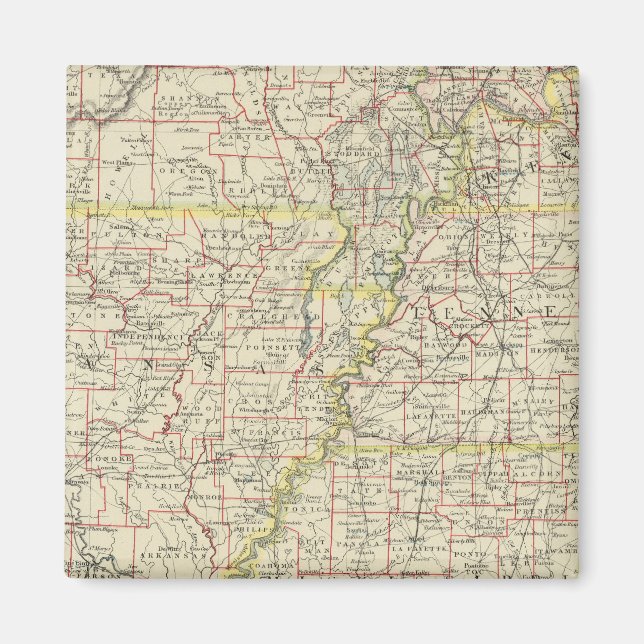 Missouri, Arkansas, Kentucky, Tennessee Magnet (Framsidan)