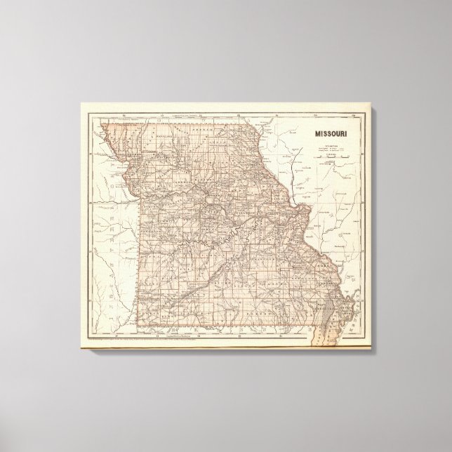 Missouri Atlas Karta Canvastryck (Framsida)
