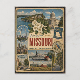 Missouri Autentisk Vintagestil Vykort