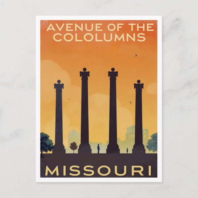 Missouri Avenue of the Columns konst Vykort (Framsida)