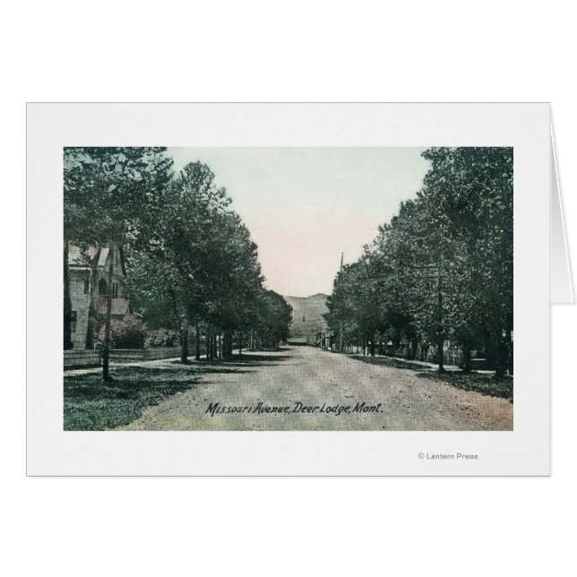 Missouri Avenue ViewDeer Lodge, MT Hälsningskort (Framsidan Horizontal)