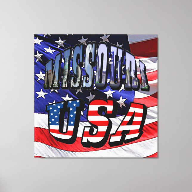 Missouri Bild och USA Text (Framsida)