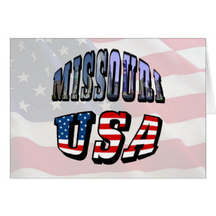 Missouri Bild och USA Text Hälsningskort
