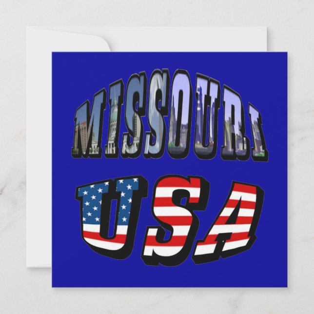 Missouri Bild och USA Text Inbjudningar (Framsida)