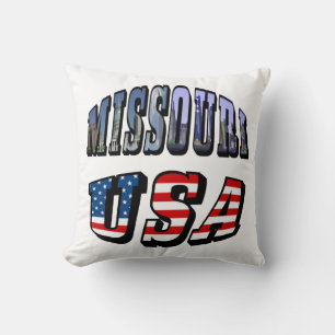 Missouri Bild och USA Text Kudde