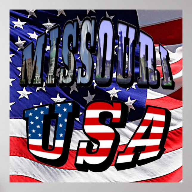 Missouri Bild och USA Text Poster (Framsidan)
