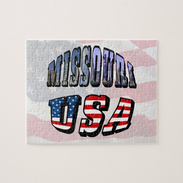 Missouri Bild och USA Text Pussel (Horisontell)