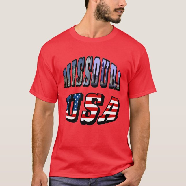 Missouri Bild och USA Text Shirt Tee (Framsida)