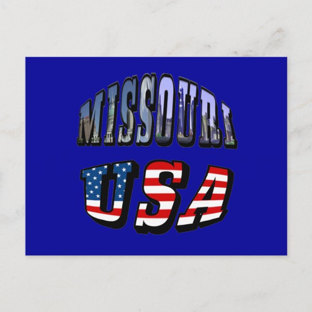 Missouri Bild och USA Text Vykort (Framsida)