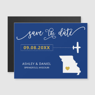 Missouri Bröllop spara datum Card, Karta Magnetisk Inbjudningskort