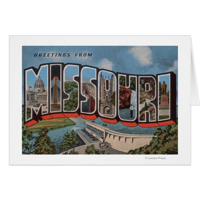 Missouri (Damvy) - Stora Brev-scener Hälsningskort (Framsidan Horizontal)