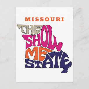 Missouri delstatens smeknamn Word Art Vykort